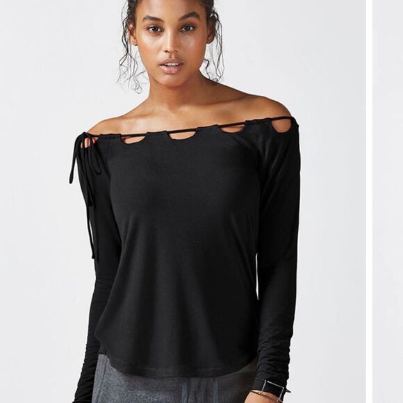 Fabletics Tops - {Fabletics} notched pit top blouse